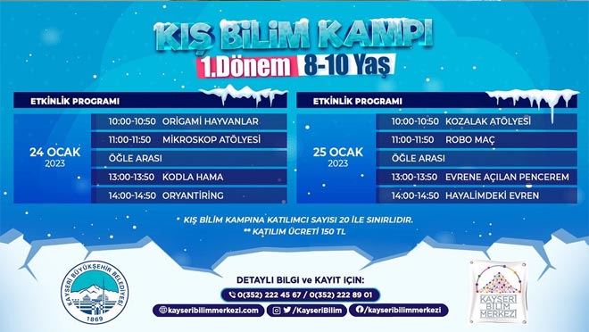 Büyükşehir’den kış bilim kampı