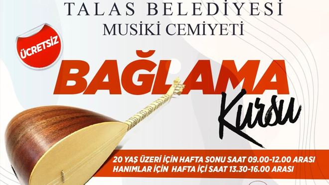 Talas Musiki Cemiyeti’nde bağlama kursu