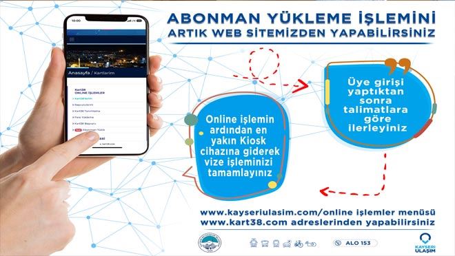 Abonman Kart’a online yükleme