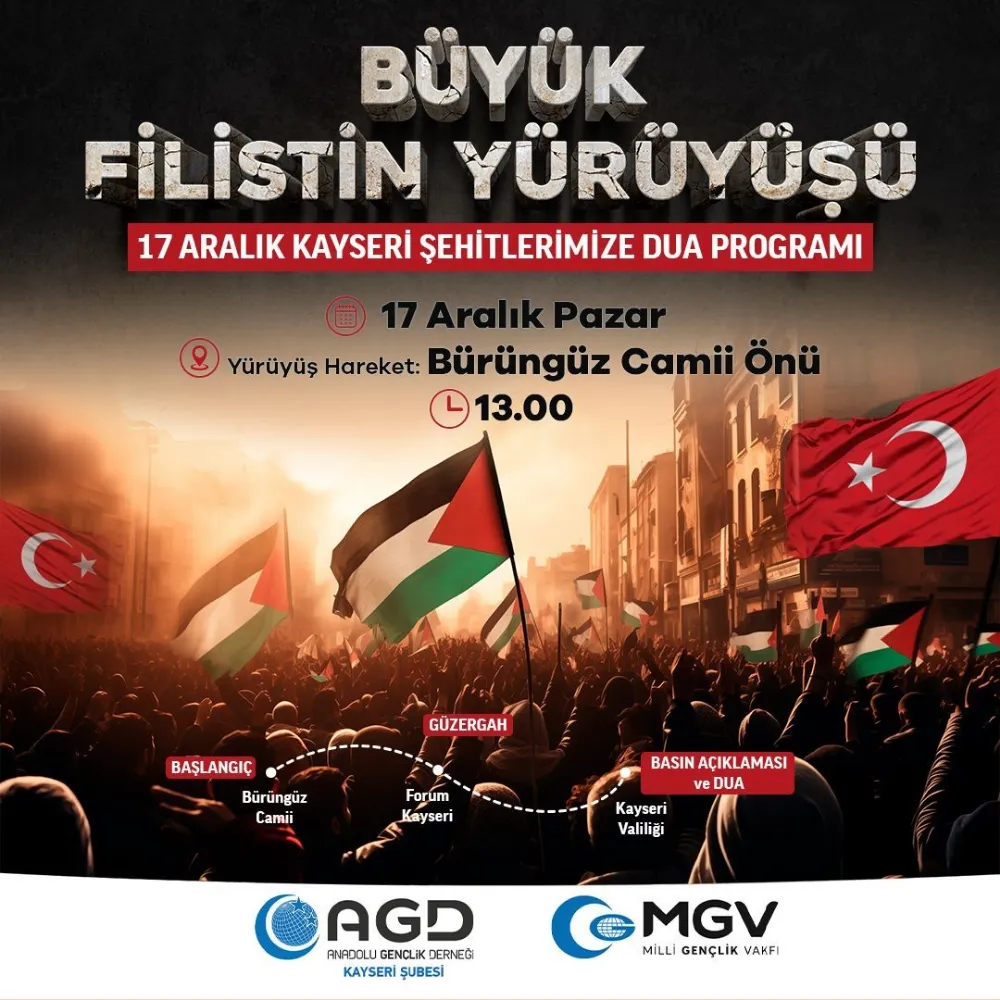 Kayseri ‘Büyük Filistin Yürüyüşüne’ hazırlanıyor