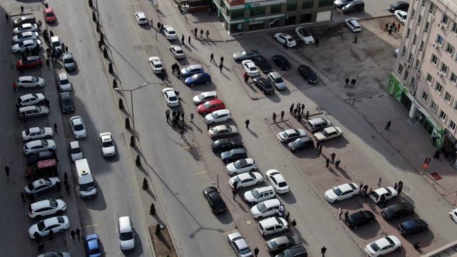 Kayseri’de deprem paniği havadan görüntülendi