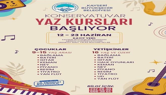Konservatuvar yaz kursları başlıyor