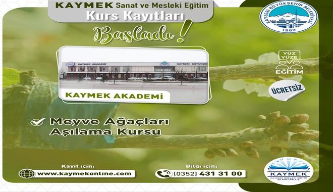 Kaymek’ten meyve ağaçları aşılama kursu