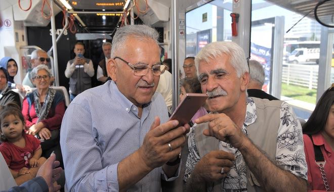 Büyükkılıç tramvay ile yolculuk yaptı