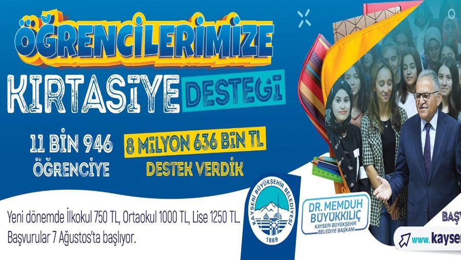 Başkan Büyükkılıç’ın kırtasiye desteği bu yıl da sürecek