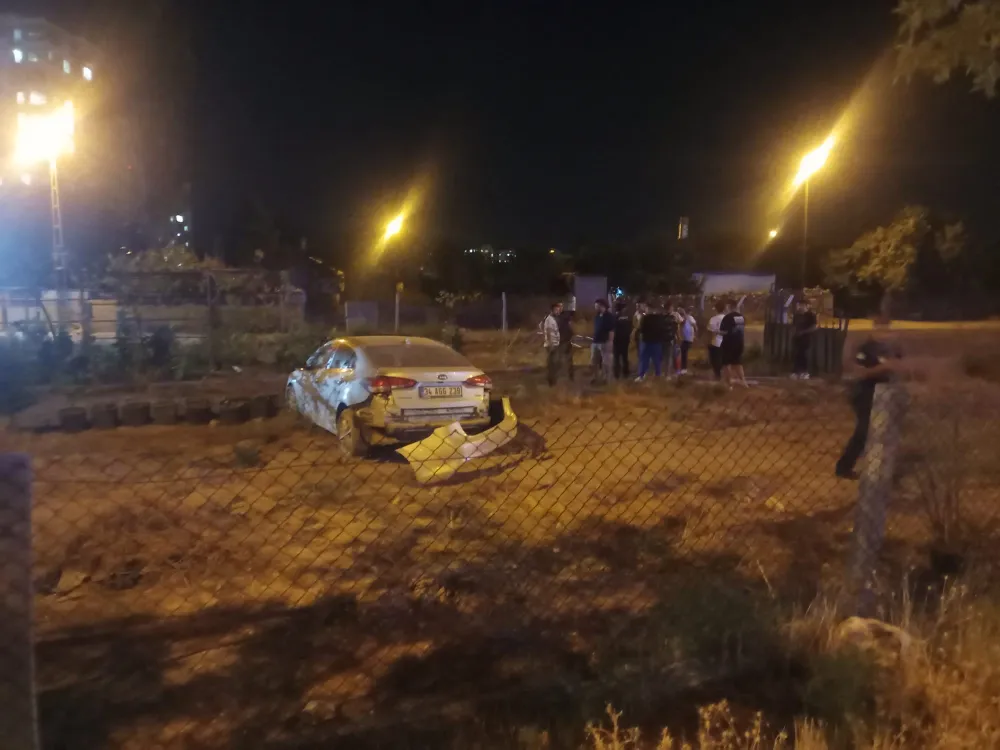 Otomobil bahçeye girdi