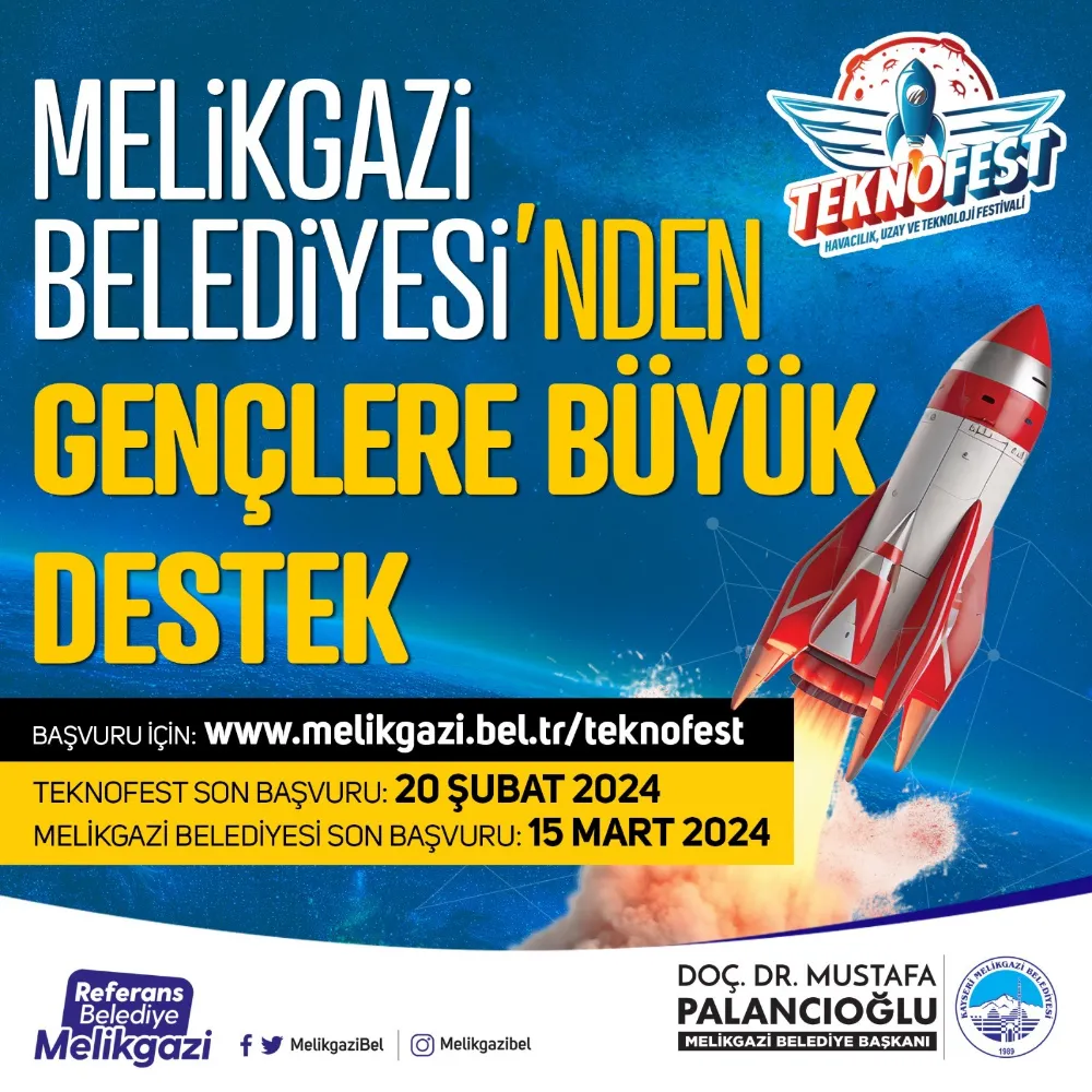Melikgazi’nin TEKNOFEST projelerine dev desteği için son 2 gün