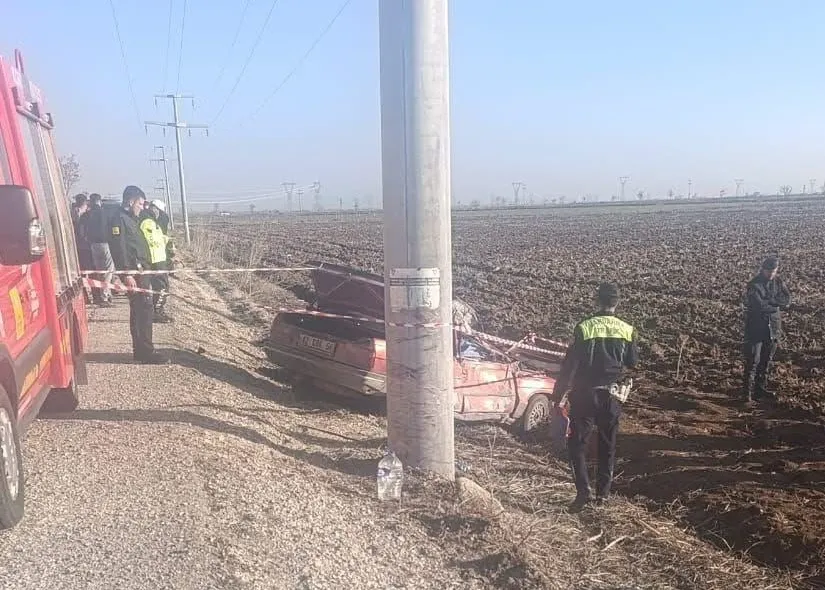 Direğe çarpan otomobildeki 2 kişi öldü