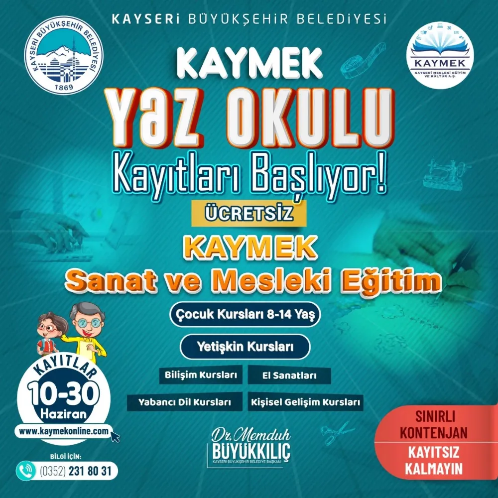 KAYMEK kurs kayıtları başladı