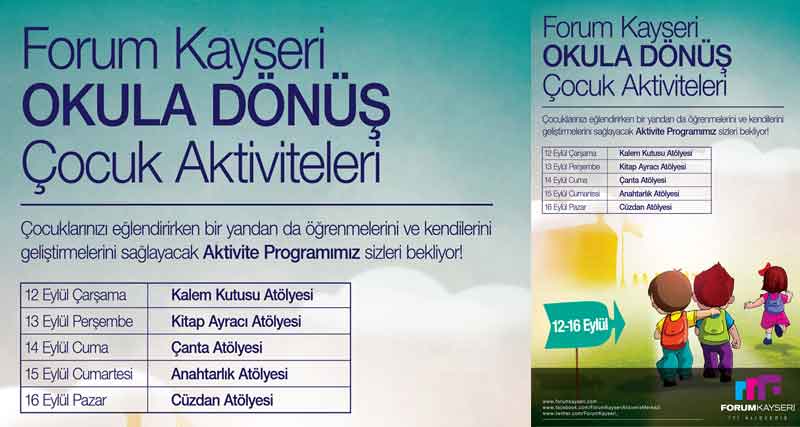 FORUM KAYSERİ ÇOCUKLARI BEKLİYOR