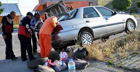 OTOMOBİLE GİREN YILANI BULMAK İÇİN BİBER GAZI SIKTILAR